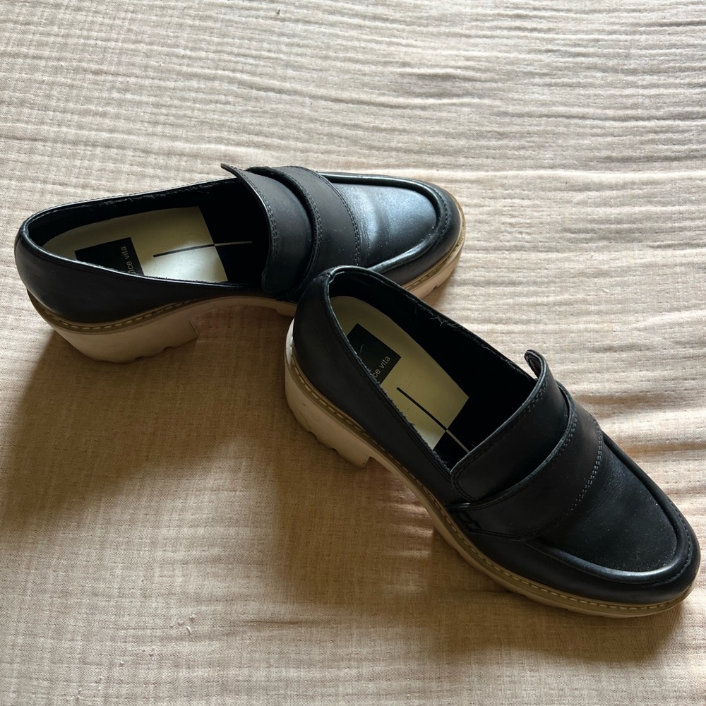 Dolce Vita Black and Beige Loafers